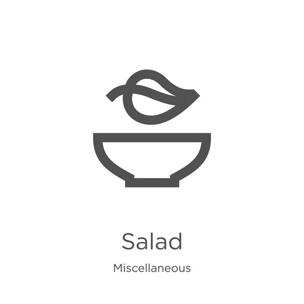 Vetor de ícone de salada da coleção diversa. Linha fina salada contorno ícone vetor ilustração. Esboço, ícone de salada de linha fina para design de site e celular, desenvolvimento de aplicativos — Vetor de Stock