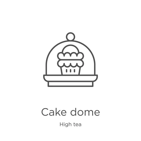 Torta cupola vettore icona da alta collezione di tè. Linea sottile torta cupola contorno icona vettoriale illustrazione. Outline, icona a cupola sottile per la progettazione di siti web e dispositivi mobili, sviluppo di app — Vettoriale Stock