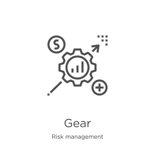 Gear icon vector van Risk Management collectie. Dunne lijn Gear outline icon vector illustratie. Overzicht, dun lijn tandwielpictogram voor website ontwerp en mobiel, app ontwikkeling — Stockvector