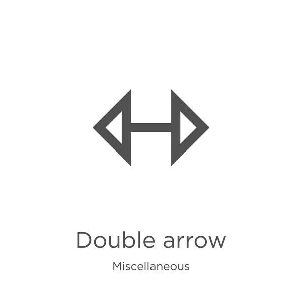 Double arrow icon vector from miscellaneous collection. Thin line double arrow outline icon vector illustration. Outline, thin line double arrow icon for website design and mobile, app development — Stock Vector