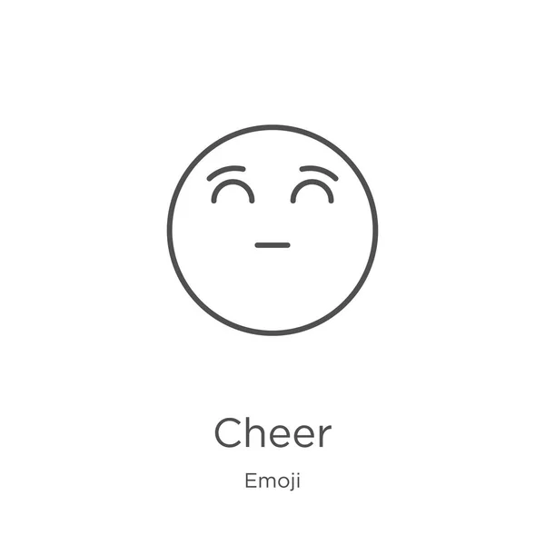 Vetor de ícones de alegria da coleção de emoji. Thin line cheer esboço ícone vetor ilustração. Esboço, ícone de claque linha fina para o design do site e móvel, desenvolvimento de aplicativos — Vetor de Stock