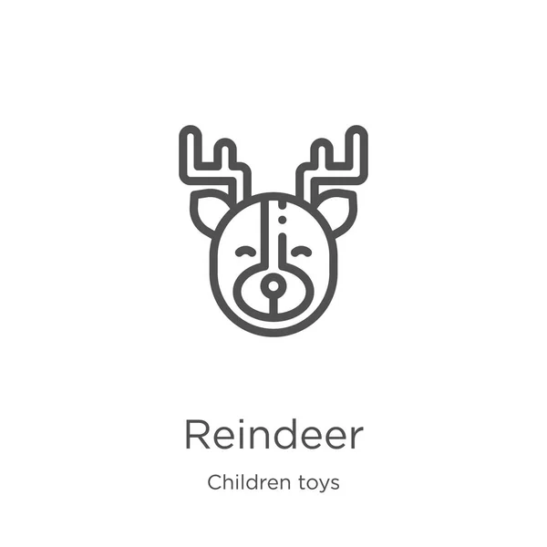 Rendier icoon vector van kinderen Toys collectie. Dunne lijn rendieren overzicht icoon vector illustratie. Outline, dunne lijn rendieren icoon voor website design en mobiele, app ontwikkeling — Stockvector