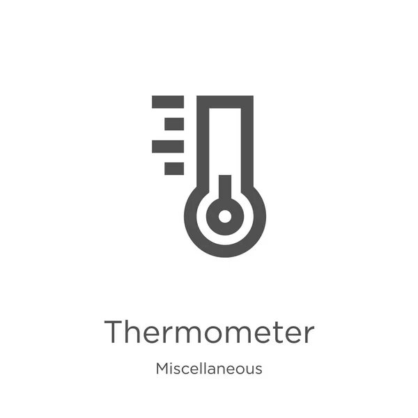 Thermometer-Symbolvektor aus verschiedenen Kollektionen. dünne Linie Thermometer umreißt Symbol Vektor Illustration. Umriss, dünne Linie Thermometer-Symbol für Website-Design und mobile, App-Entwicklung — Stockvektor