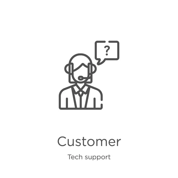 Kunden-Icon-Vektor aus der Technologie-Support-Sammlung. dünne Linie Kunden umreißen Symbol Vektor Illustration. Umriss, dünne Linie Kundensymbol für Website-Design und mobile, App-Entwicklung — Stockvektor