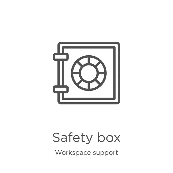 Safety box icon vector from workspace support collection. Thin line safety box outline icon vector illustration. Outline, thin line safety box icon for website design and mobile, app development — Stock Vector