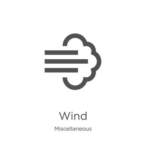 Wind icoon vector uit diverse collectie. Dunne lijn wind schets icoon vector illustratie. Outline, dunne lijn wind icoon voor website design en mobiele, app ontwikkeling — Stockvector