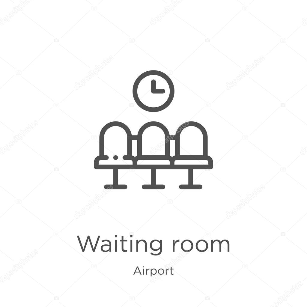 waiting room icon vector from airport collection. Thin line waiting room outline icon vector illustration. Outline, thin line waiting room icon for website design and mobile, app development