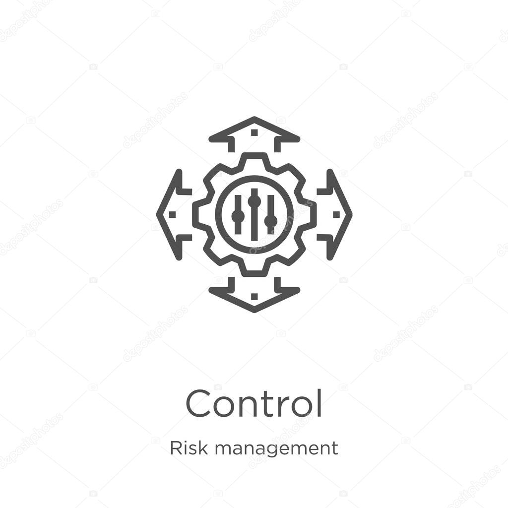 control icon vector from risk management collection. Thin line control outline icon vector illustration. Outline, thin line control icon for website design and mobile, app development