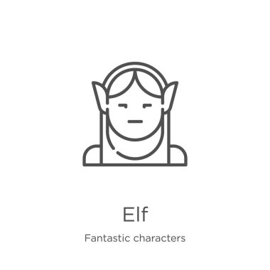 elf icon vector from fantastic characters collection. Thin line elf outline icon vector illustration. Outline, thin line elf icon for website design and mobile, app development