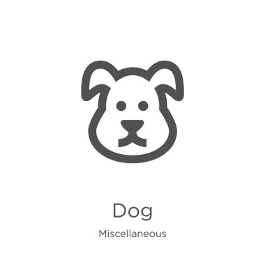 çeşitli koleksiyonundan köpek simge vektör. İnce çizgi köpek anahat simge vektör illüstrasyon. Anahat, Web sitesi tasarımı ve mobil, uygulama geliştirme için ince çizgi köpek simgesi