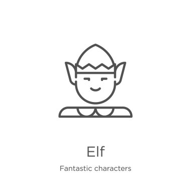 elf icon vector from fantastic characters collection. Thin line elf outline icon vector illustration. Outline, thin line elf icon for website design and mobile, app development