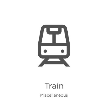 çeşitli koleksiyonundan tren simge vektör. İnce çizgi tren anahat simge vektör illüstrasyon. Anahat, Web sitesi tasarımı ve mobil, uygulama geliştirme için ince çizgi tren simgesi