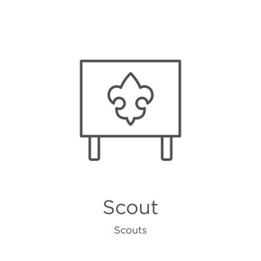 scout icon vector from scouts collection. Thin line scout outline icon vector illustration. Outline, thin line scout icon for website design and mobile, app development clipart