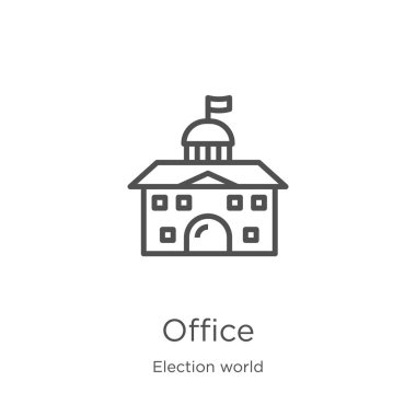 seçim dünya koleksiyonundan ofis simge vektör. İnce çizgi ofis anahat simge vektör illüstrasyon. Anahat, Web sitesi tasarımı ve mobil, uygulama geliştirme için ince hat ofis simgesi