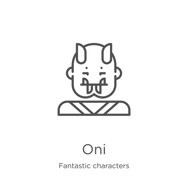 Oni icon vector van Fantastic Characters collectie. Dunne lijn Oni outline icon vector illustratie. Outline, dunne lijn Oni icoon voor website design en mobiele, app ontwikkeling — Stockvector