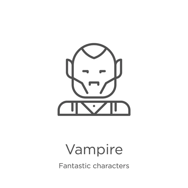 Vampire icon vector van Fantastic Characters collectie. Dunne lijn vampier overzicht icoon vector illustratie. Outline, dunne lijn vampier icoon voor website design en mobiele, app ontwikkeling — Stockvector