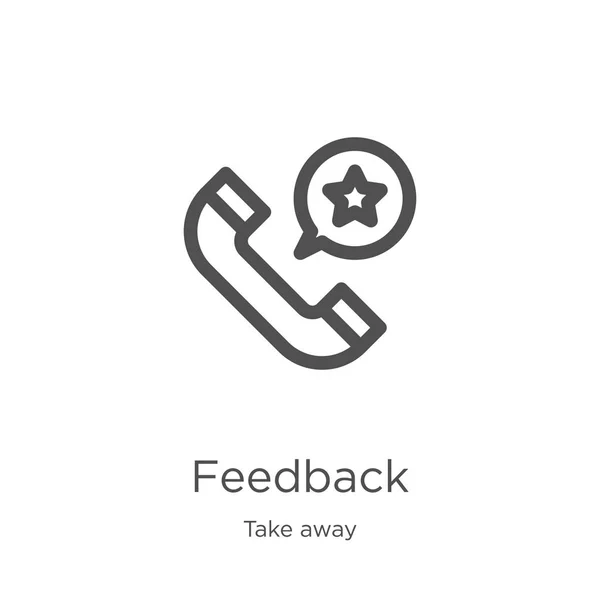 Feedback icon vector from take away collection. Thin line feedback outline icon vector illustration. Outline, thin line feedback icon for website design and mobile, app development — Stock Vector