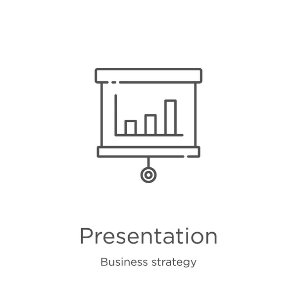 Presentation icon vector from business strategy collection. Thin line presentation outline icon vector illustration. Outline, thin line presentation icon for website design and mobile, app development — Stock Vector