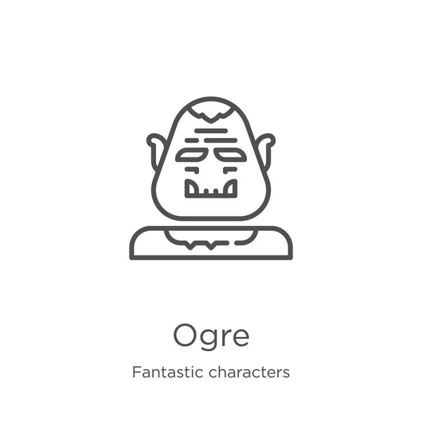 Ogre icon vector van Fantastic Characters collectie. Dunne lijn ogre outline icon vector illustratie. Outline, dunne lijn ogre icoon voor website design en mobiele, app ontwikkeling — Stockvector