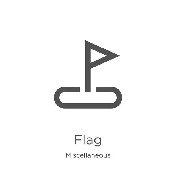Vector icono de la bandera de la colección miscelánea. Ilustración de vectores de iconos de líneas delgadas. Esquema, icono de bandera de línea delgada para el diseño del sitio web y móvil, desarrollo de aplicaciones — Archivo Imágenes Vectoriales