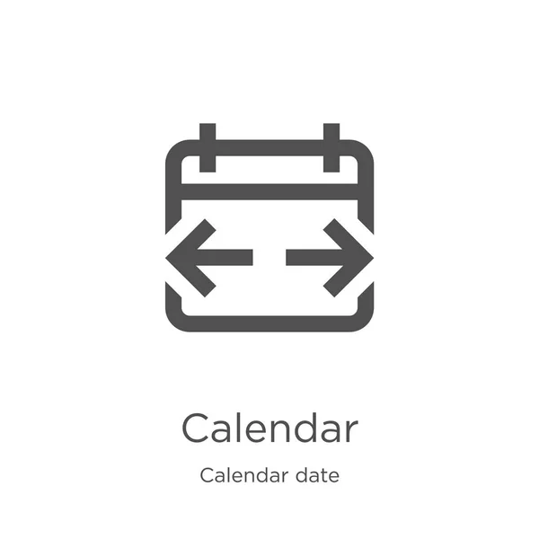 Takvimi simge vektörü takvim tarih koleksiyonundan. İnce çizgi takvim anahat simge vektör illüstrasyon. Anahat, Web sitesi tasarımı ve mobil, uygulama geliştirme için ince çizgi takvim simgesi — Stok Vektör