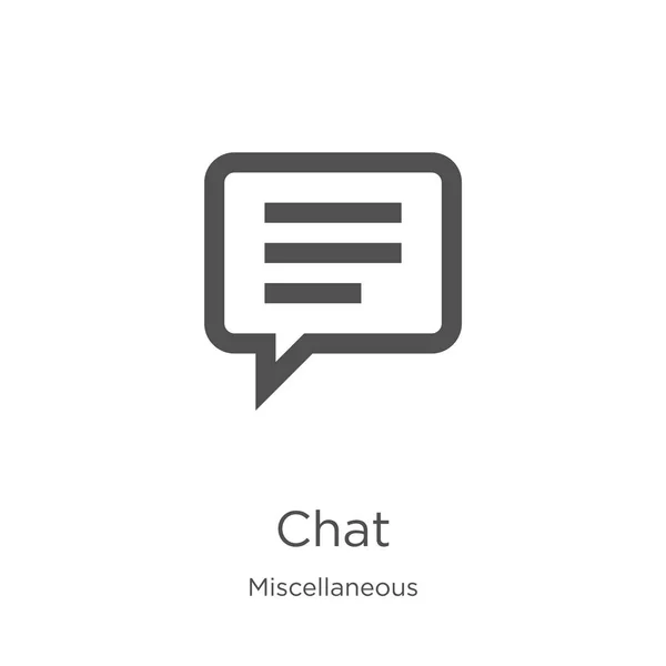 Chat icon vector from miscellaneous collection. Thin line chat outline icon vector illustration. Outline, thin line chat icon for website design and mobile, app development — Stock Vector