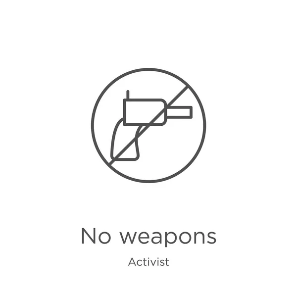 Δεν υπάρχει εικονίδιο όπλων από τη συλλογή ακτιβιστή. Λεπτή γραμμή χωρίς όπλα εικονίδιο περίγραμμα εικόνα διάνυσμα. Περίγραμμα, λεπτή γραμμή δεν εικονίδιο όπλων για το σχεδιασμό της ιστοσελίδας και το κινητό, ανάπτυξη εφαρμογών — Διανυσματικό Αρχείο