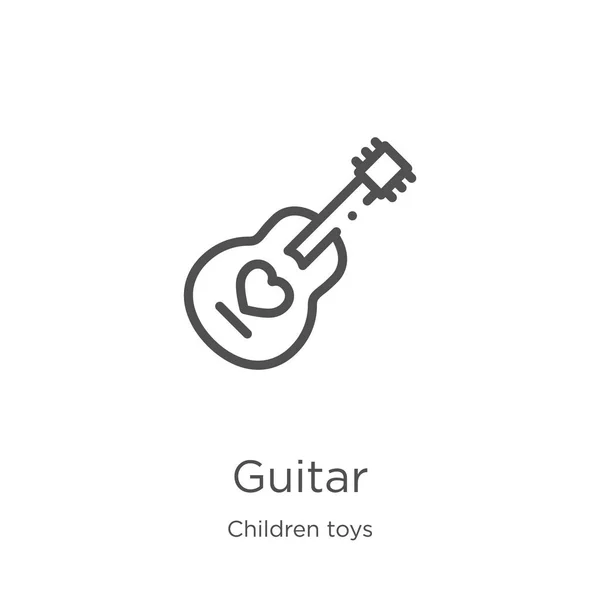 Guitar icon vector from children toys collection. Thin line guitar outline icon vector illustration. Outline, thin line guitar icon for website design and mobile, app development — 图库矢量图片