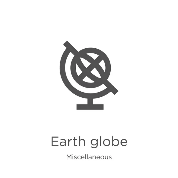 Earth Globe icon vector uit diverse collectie. Dunne lijn aarde Globe overzicht icoon vector illustratie. Outline, dunne lijn aarde Globe icoon voor website design en mobiele, app ontwikkeling — Stockvector