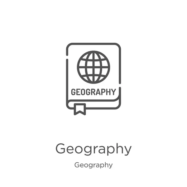 Geografía vector icono de la colección de geografía. Ilustración de vectores de iconos de contorno geográfico de línea delgada. Esquema, icono de geografía de línea delgada para el diseño de sitios web y móviles, desarrollo de aplicaciones — Vector de stock