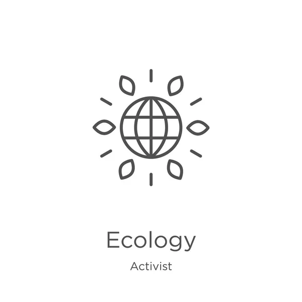 Ecology icon vector from activist collection. Thin line ecology outline icon vector illustration. Outline, thin line ecology icon for website design and mobile, app development — Stock Vector