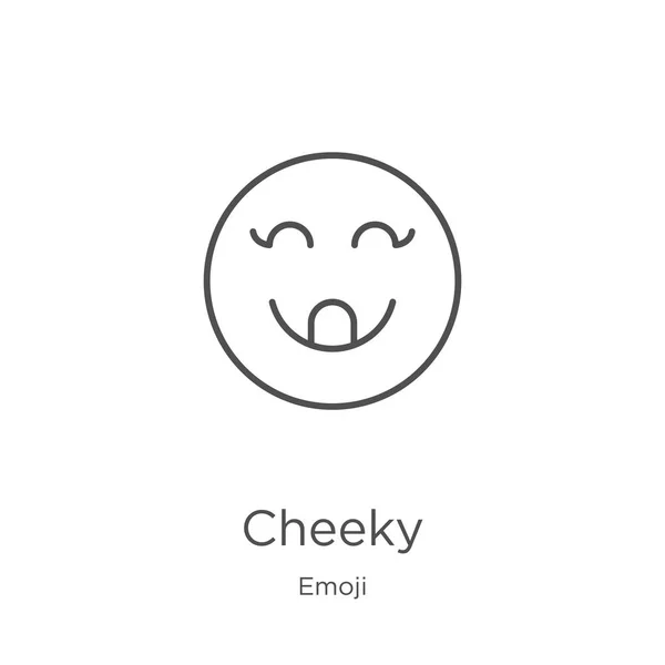 Cheeky wektor ikona z kolekcji emoji. Cienka linia bezczelny zarys ikona wektor ilustracji. Zarys, cienka linia bezczelna ikona do projektowania stron internetowych i mobilnych, tworzenie aplikacji — Wektor stockowy