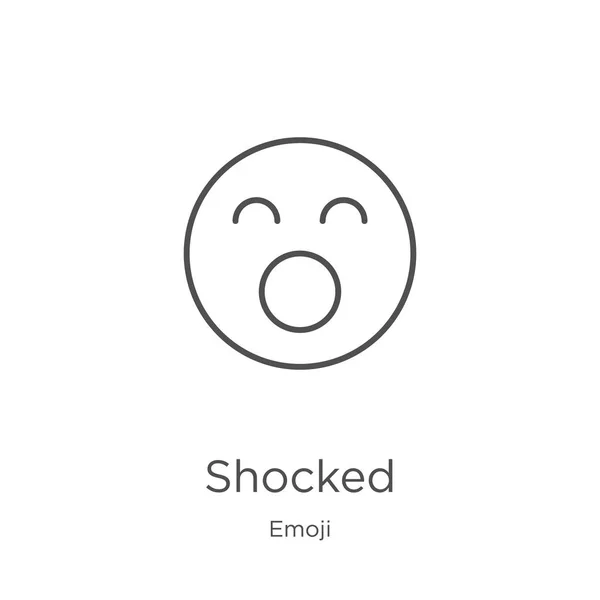 Vettore icona scioccato dalla collezione emoji. Linea sottile scioccato contorno icona vettoriale illustrazione. Outline, sottile linea scioccato icona per la progettazione di siti web e mobile, lo sviluppo di app — Vettoriale Stock