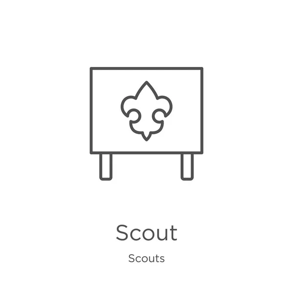 Scout icon vector van Scouts collectie. Dunne lijn Scout outline pictogram vector illustratie. Outline, dunne lijn Scout icoon voor website design en mobiele, app ontwikkeling — Stockvector