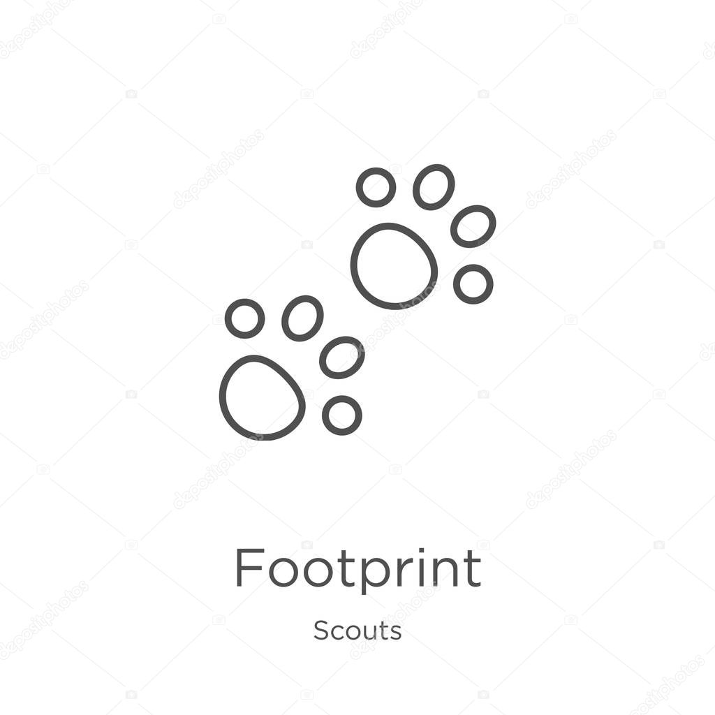 footprint icon element of scouts collection for mobile concept and web apps icon outline thin line footprint icon for website design and mobile app development premium vector in adobe illustrator ai wdrfree