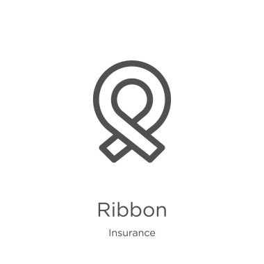 Sigorta koleksiyonundan Şerit simge vektör. İnce çizgi şerit anahat simge vektör Illustration. Anahat, Web sitesi tasarımı ve mobil, uygulama geliştirme için ince çizgi şerit simgesi