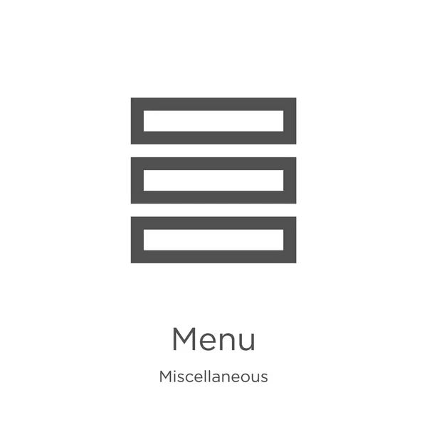 Vetor de ícone de menu da coleção diversa. Delgada linha menu esboço ícone vetor ilustração. Esboço, ícone de menu de linha fina para o design do site e móvel, desenvolvimento de aplicativos — Vetor de Stock