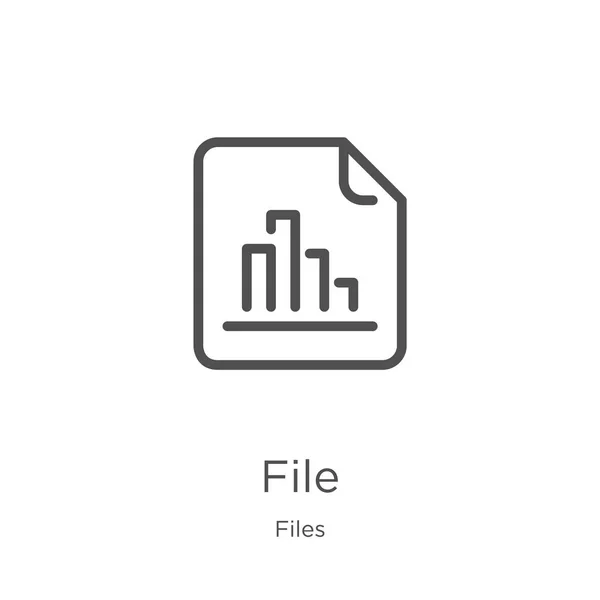 Fichier icône vecteur de la collection de fichiers. Illustration vectorielle d'icône de contour de fichier de ligne mince. Aperçu, icône de fichier de ligne mince pour la conception de site Web et mobile, développement d'applications — Image vectorielle