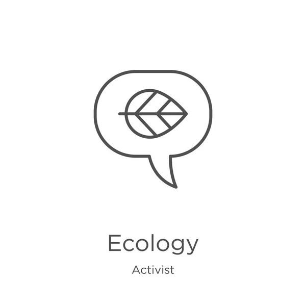 Ecology icon vector from activist collection. Thin line ecology outline icon vector illustration. Outline, thin line ecology icon for website design and mobile, app development — Stock Vector