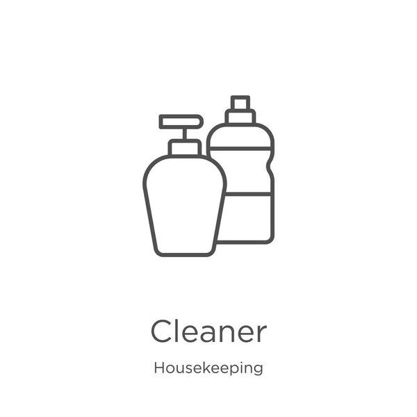 Cleaner icon vector from housekeeping collection. Thin line cleaner outline icon vector illustration. Outline, thin line cleaner icon for website design and mobile, app development — Stock Vector