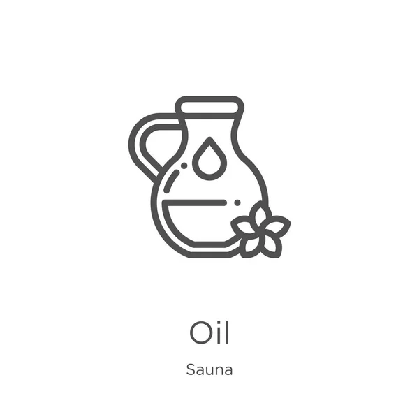 Oil icon vector from sauna collection. Thin line oil outline icon vector illustration. Outline, thin line oil icon for website design and mobile, app development — Stock Vector