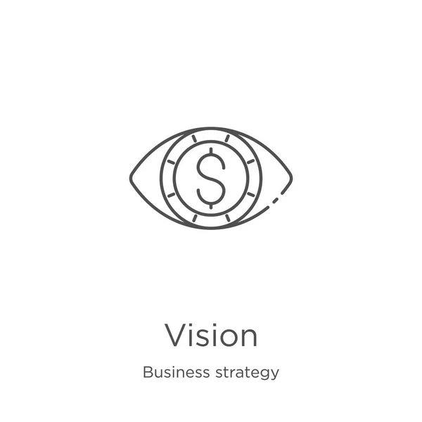 ビジネス戦略コレクションからのビジョンアイコンベクトル。細線ビジョンアウトラインアイコンベクトルイラスト.アウトライン, ウェブサイトのデザインとモバイルのための細線ビジョンアイコン, アプリ開発 — ストックベクタ