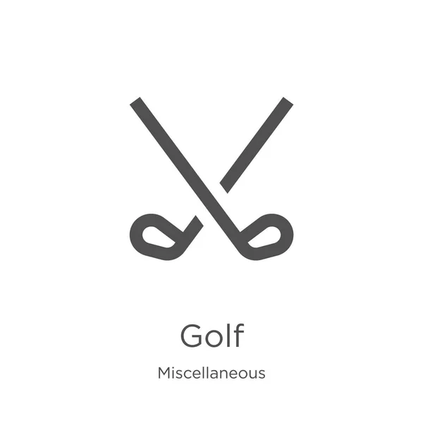 Icône de golf vecteur de collection diverse. Illustration vectorielle d'icône de contour de golf de ligne mince. Aperçu, mince icône de golf de ligne pour la conception de site Web et mobile, développement d'applications — Image vectorielle