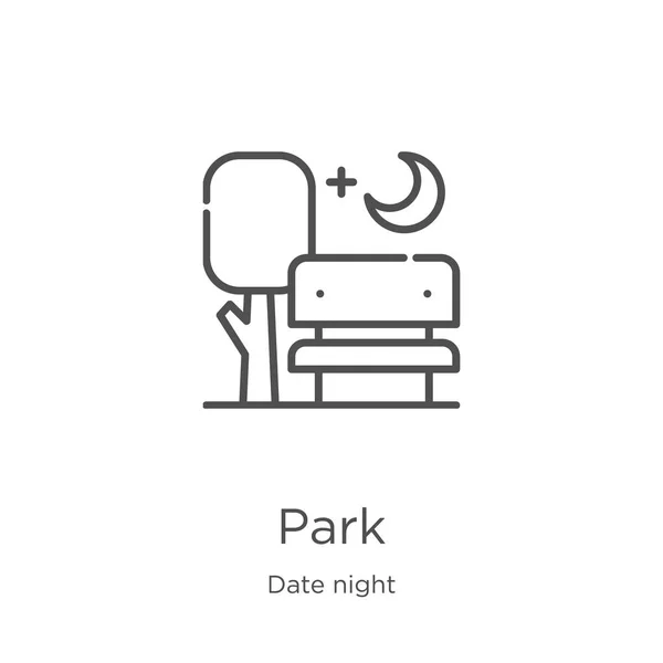 Park-Icon-Vektor aus Datumsnachtsammlung. Thin Line Park Outline Icon Vektor Illustration. Umriss, dünne Linie Park-Symbol für Website-Design und mobile, App-Entwicklung — Stockvektor