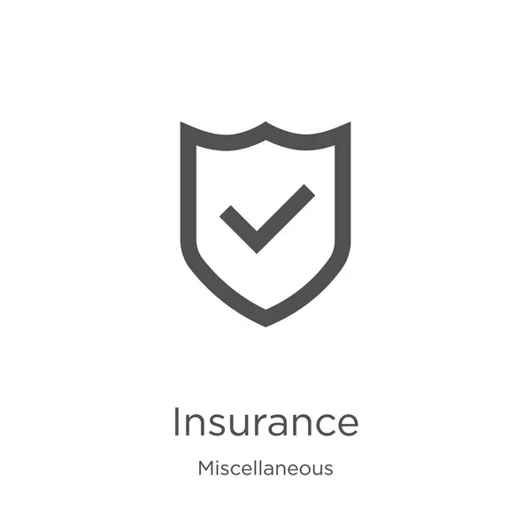 Insurance icon vector from miscellaneous collection. Thin line insurance outline icon vector illustration. Outline, thin line insurance icon for website design and mobile, app development — Stock Vector