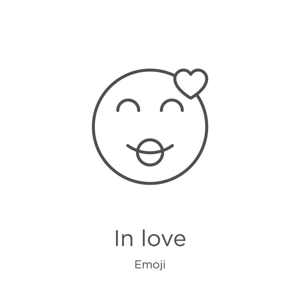 Verliebte Symbolvektoren aus der Emoji-Sammlung. dünne Linie in Liebe umreißt Icon Vektor Illustration. Umriss, dünner Strich in der Liebe Symbol für Website-Design und mobile, App-Entwicklung — Stockvektor