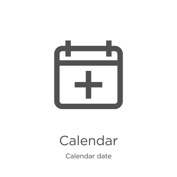 Kalender-Icon-Vektor aus Kalenderdatumsammlung. dünne Linie Kalender umreißt Symbol-Vektor-Illustration. Umriss, dünne Linie Kalendersymbol für Website-Design und mobile, App-Entwicklung — Stockvektor