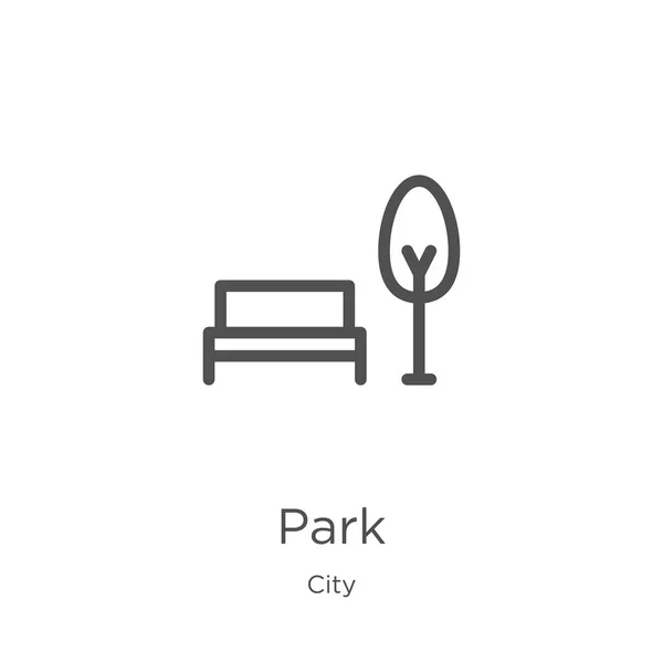 Park Icon Vektor aus der Stadtsammlung. Thin Line Park Outline Icon Vektor Illustration. Umriss, dünne Linie Park-Symbol für Website-Design und mobile, App-Entwicklung. — Stockvektor