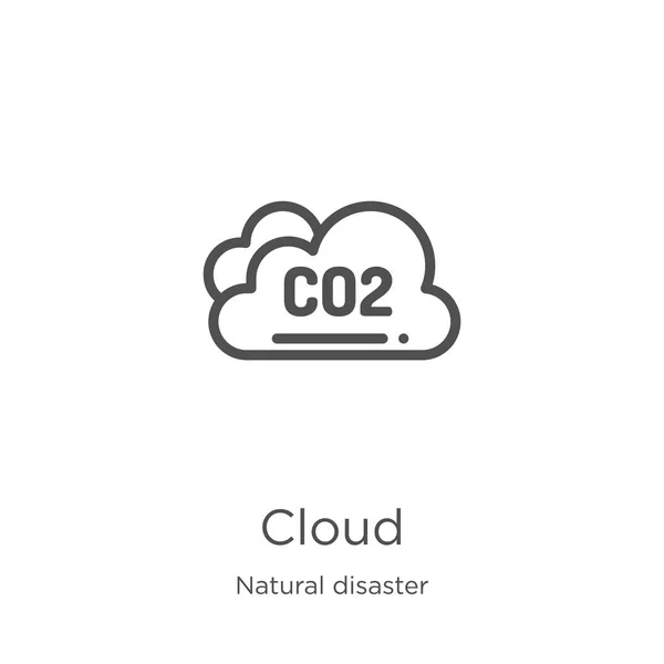 Cloudpictogram vector van natuurrampen collectie. Dunne lijn wolk omtrek pictogram vector illustratie. Overzicht, Thin Line Cloud-icoon voor website-ontwerp en mobiel, app-ontwikkeling. — Stockvector