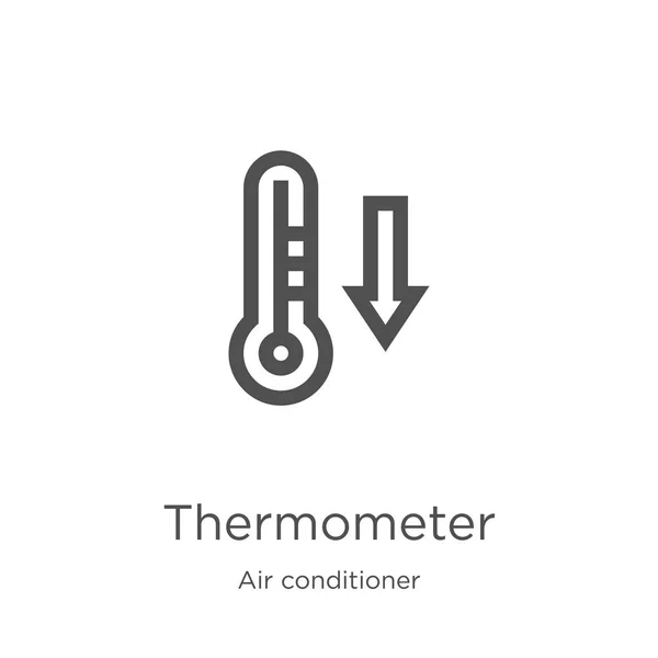 Thermometer-Symbolvektor aus der Sammlung von Klimaanlagen. dünne Linie Thermometer umreißt Symbol Vektor Illustration. Umriss, dünne Linie Thermometer-Symbol für Website-Design und mobile, App-Entwicklung. — Stockvektor